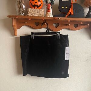 Black Corduroy Mini Skirt - Women's Classic Solid Skirt